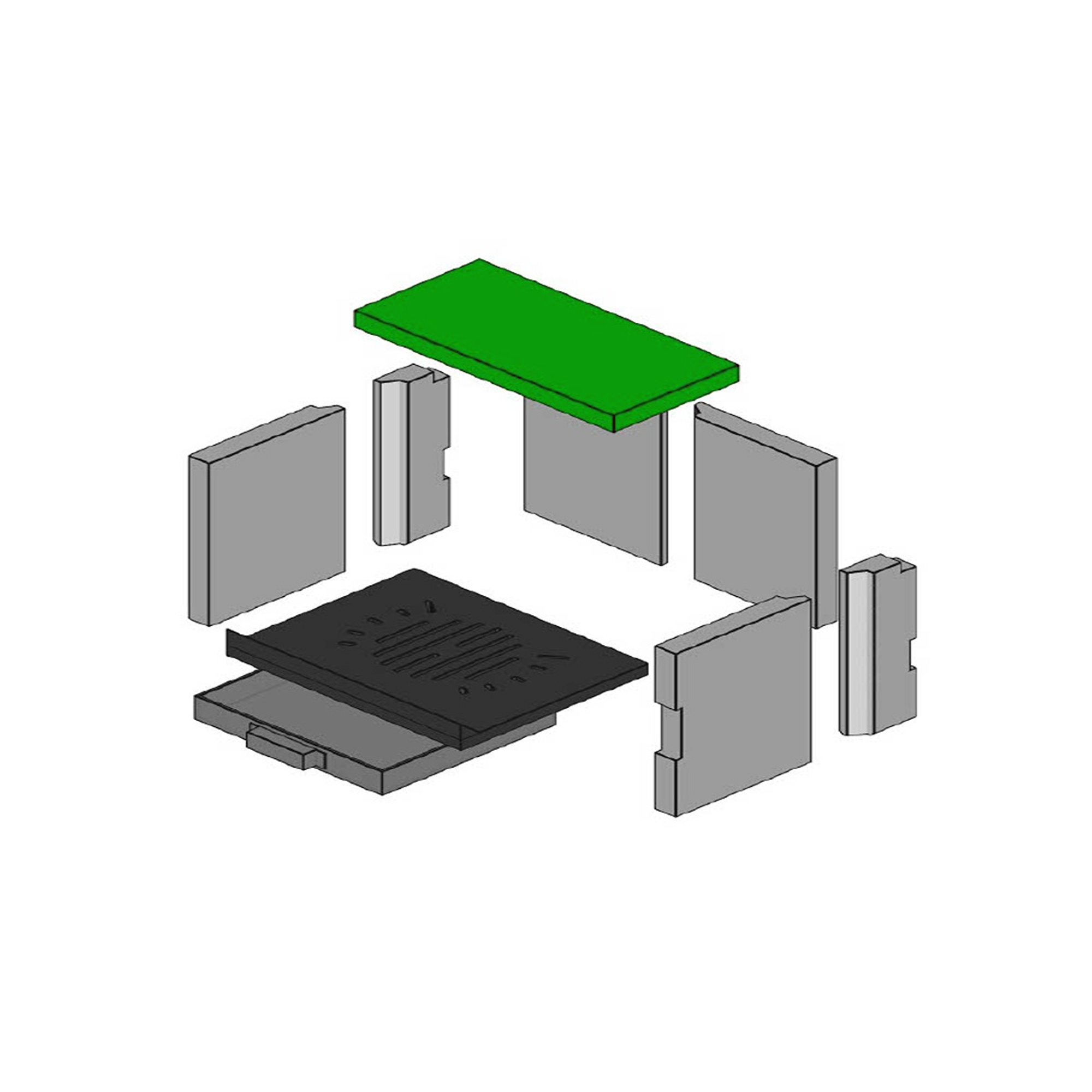Schamottplatte 440 x 350 x 25 mm