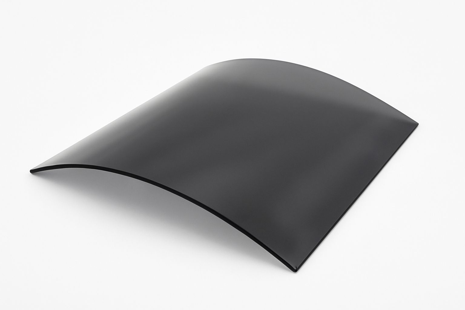 Gebogene Scheibe Ausführung in ROBAX NightFlame® von SCHOTT 332 x 265 x 4 mm