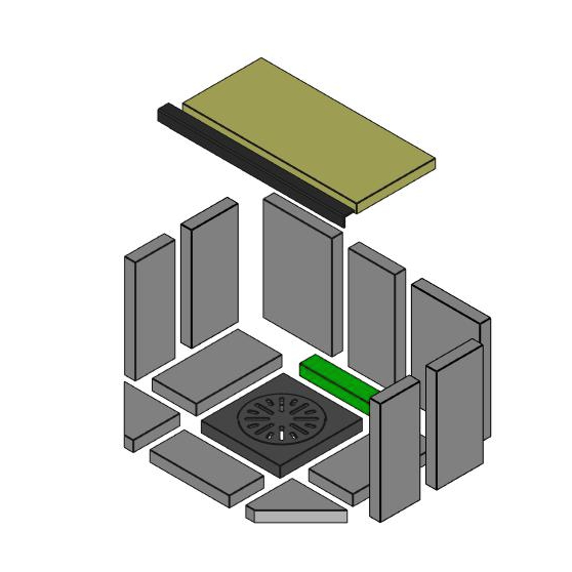 Schamott 232 x 45 x 30 mm