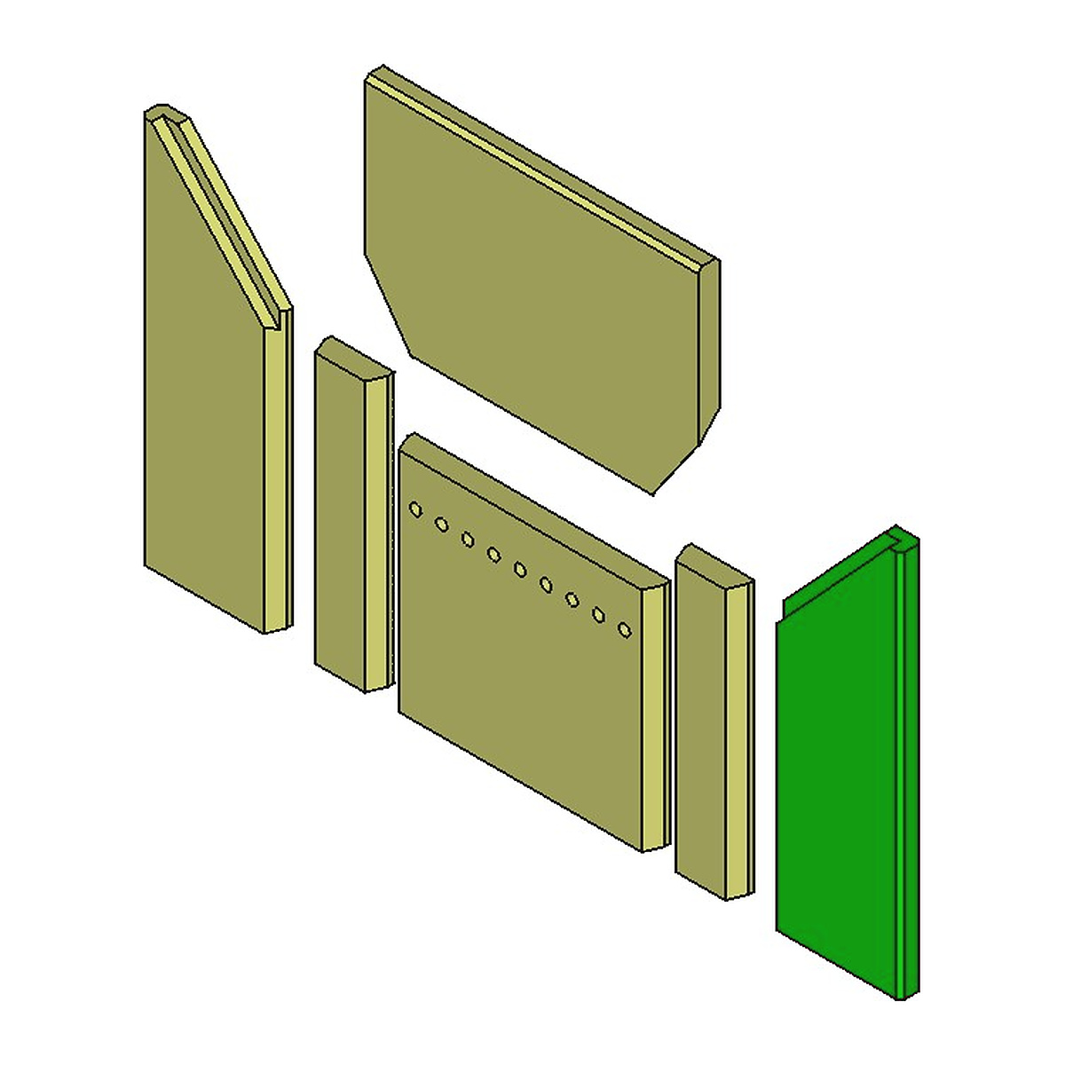 Brennraum Vermiculit, Seite rechts, einteilig