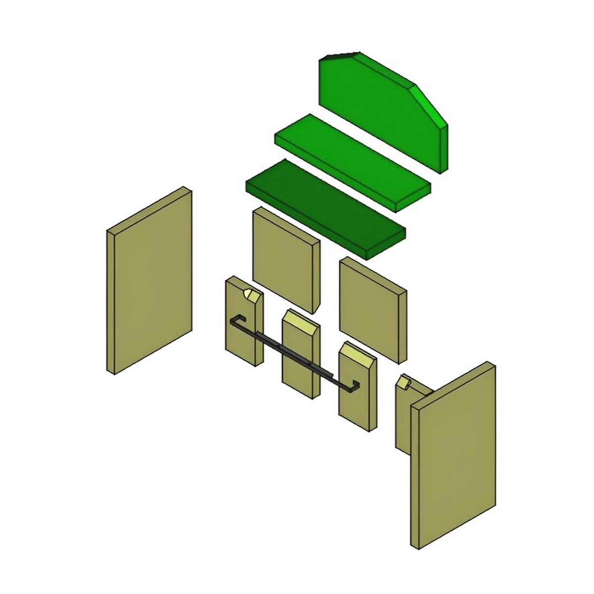 Brennraum Umlenkplatten Set 3-teilig