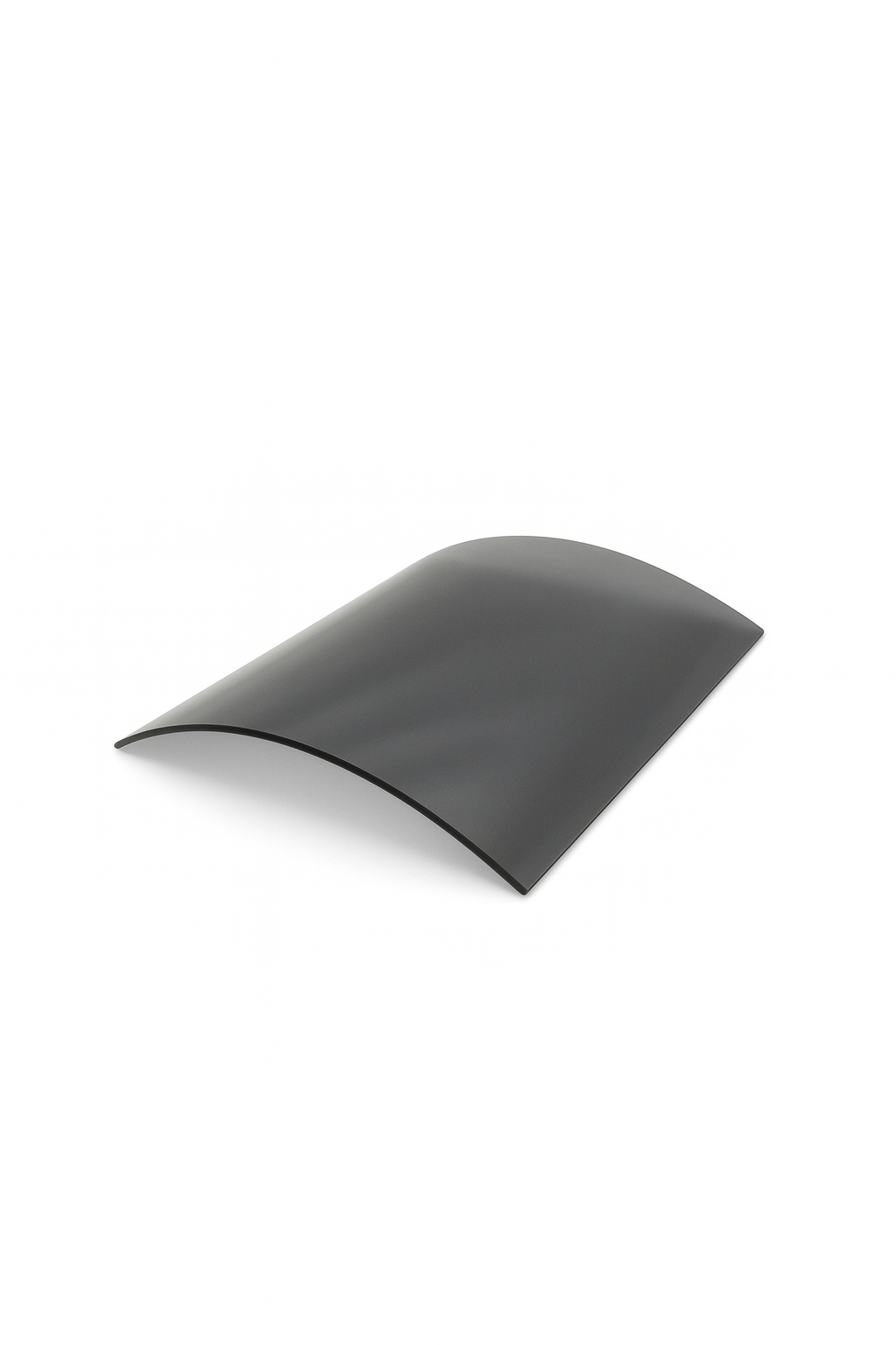 Gebogene Scheibe Ausführung in ROBAX NightFlame® von SCHOTT 342 x 440 x 44 mm