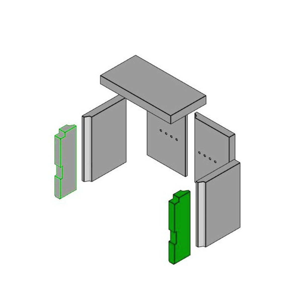 Brennraum Einteilig, Schamott L/R