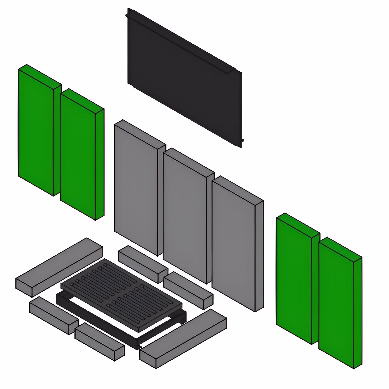 Seitliche Brennraumauskleidung aus Schamott  Set 4-teilig passend für Magna 2.0 | Magna 3.0 | Aldebaran | Europa | Arrezzo
