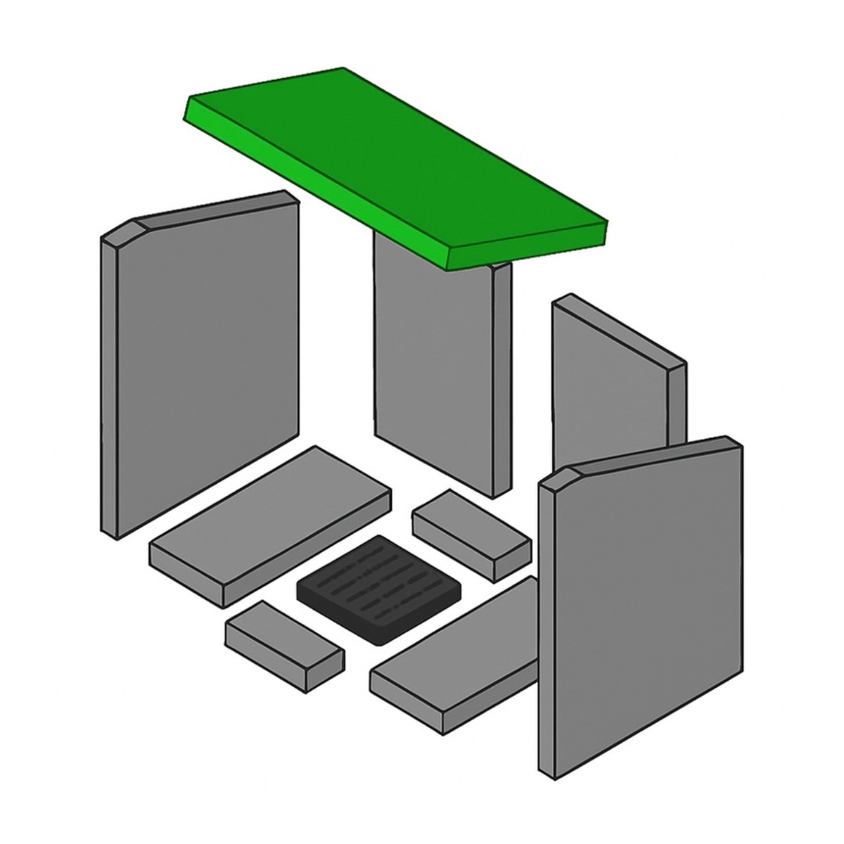 Brennraum Umlenkplatte Einteilig