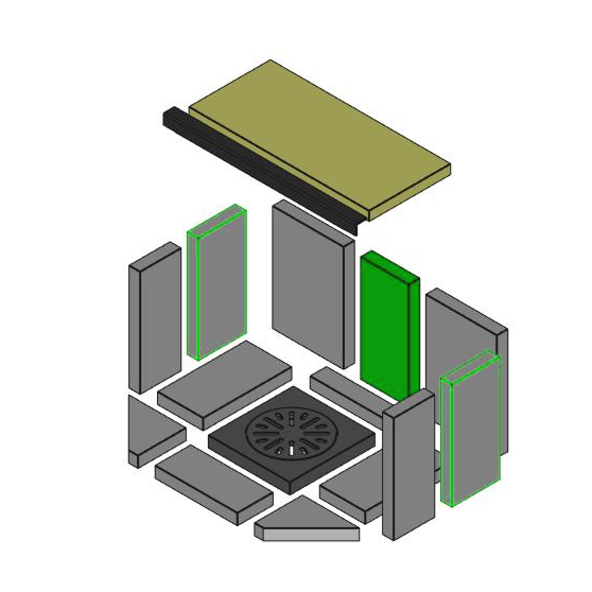 Schamott 300 x 135 x 30 mm