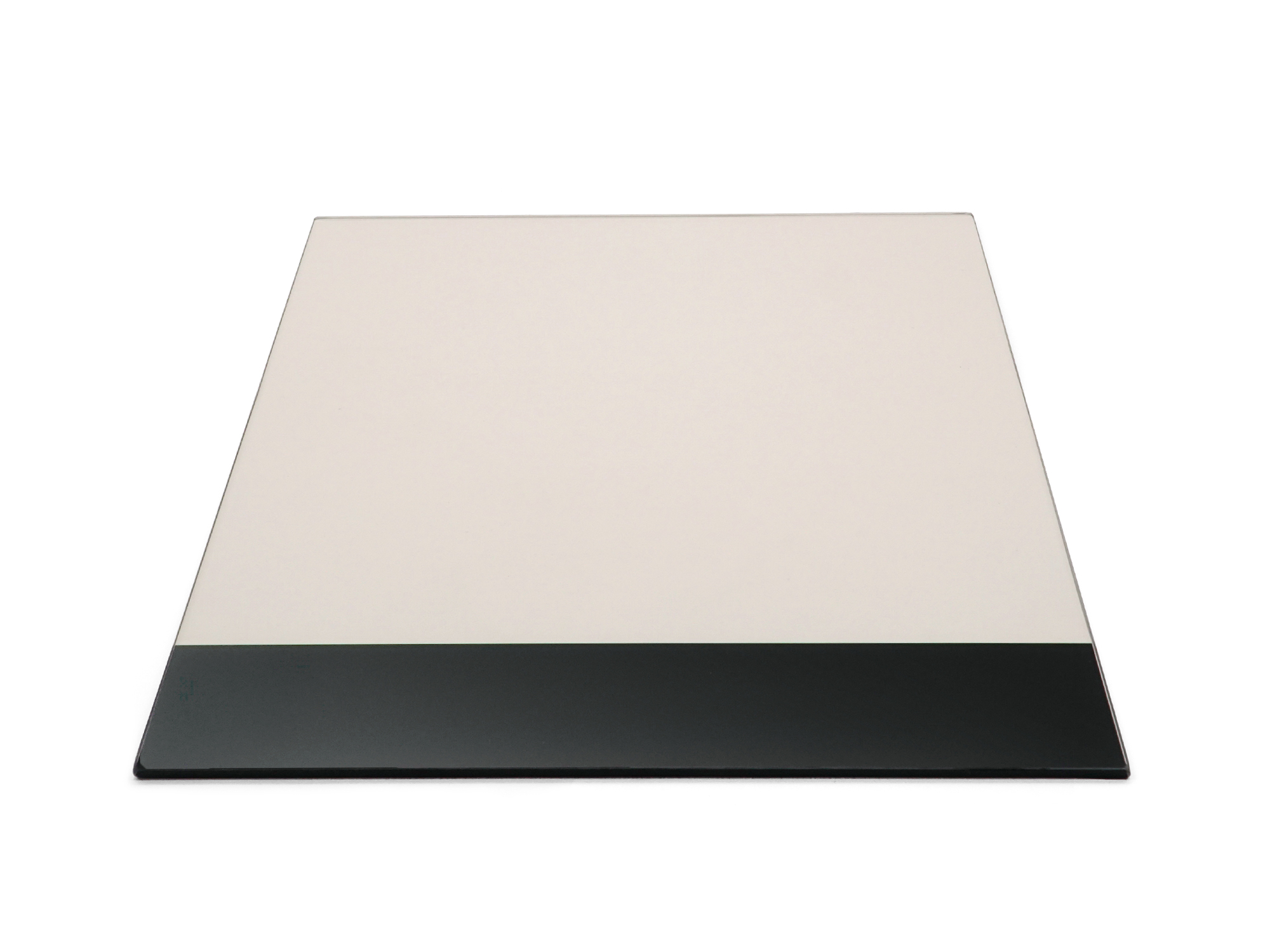 Gerade Scheibe 390 x 310 x 4 mm mit schwarzem Streifen