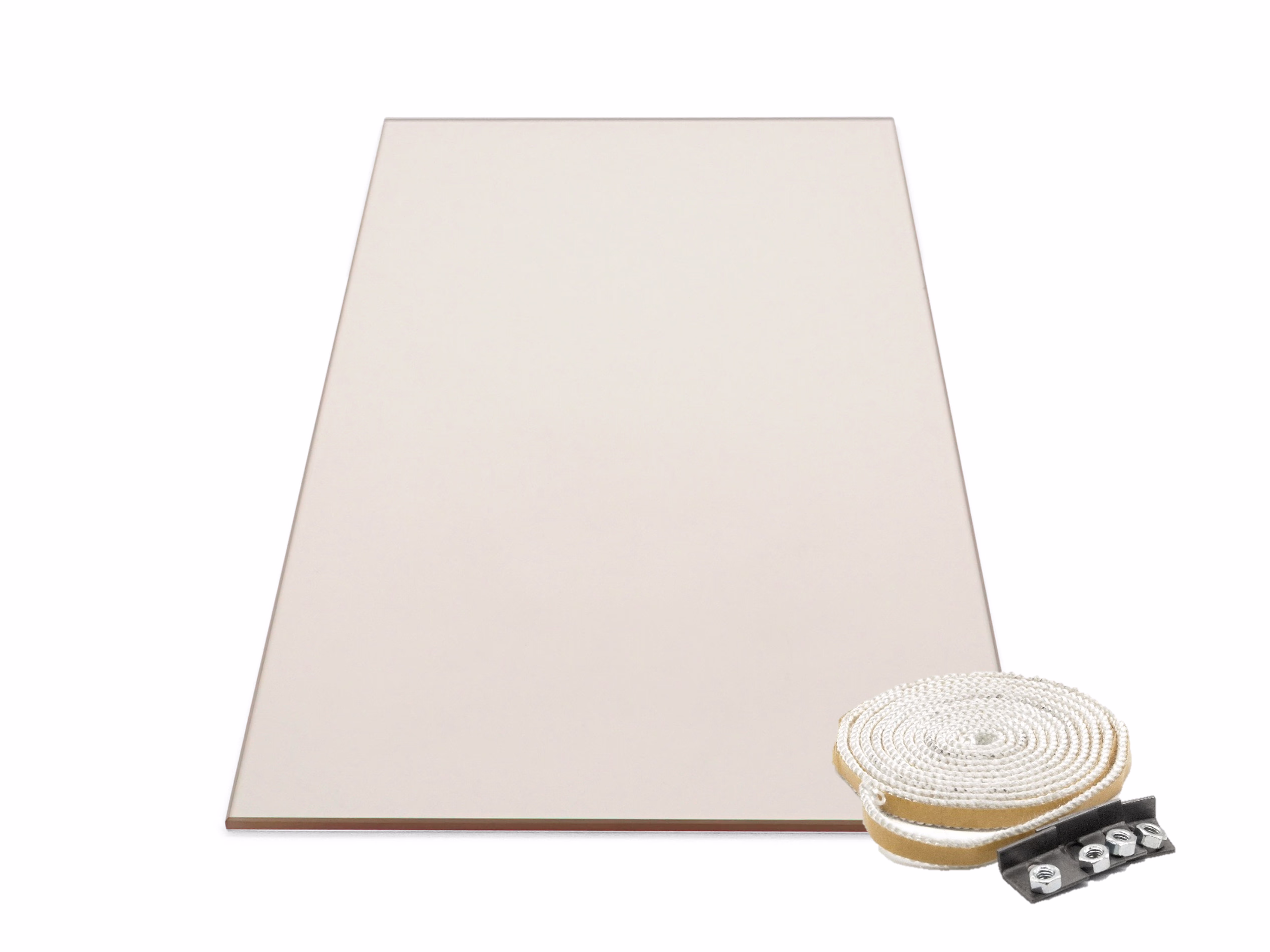 Gerade Sichtscheibe aus 4 mm Spezial-Glaskeramik passend für Slim Line | Zephyr