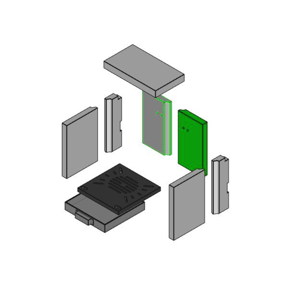 Brennraum Schamott, hinten, einteilig, L/R