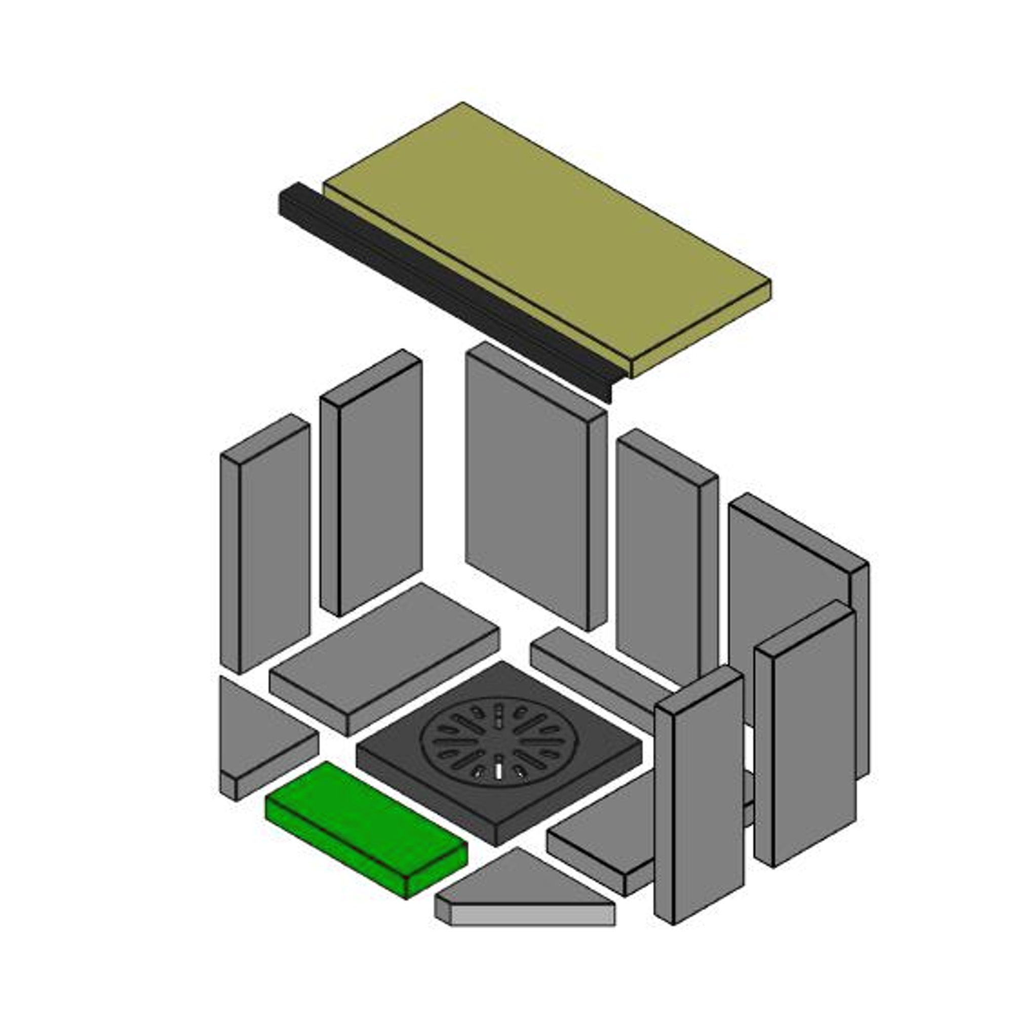 Schamott 232 x 100 x 30 mm
